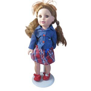 New Adventures 18" Doll in Red Plaid Dress